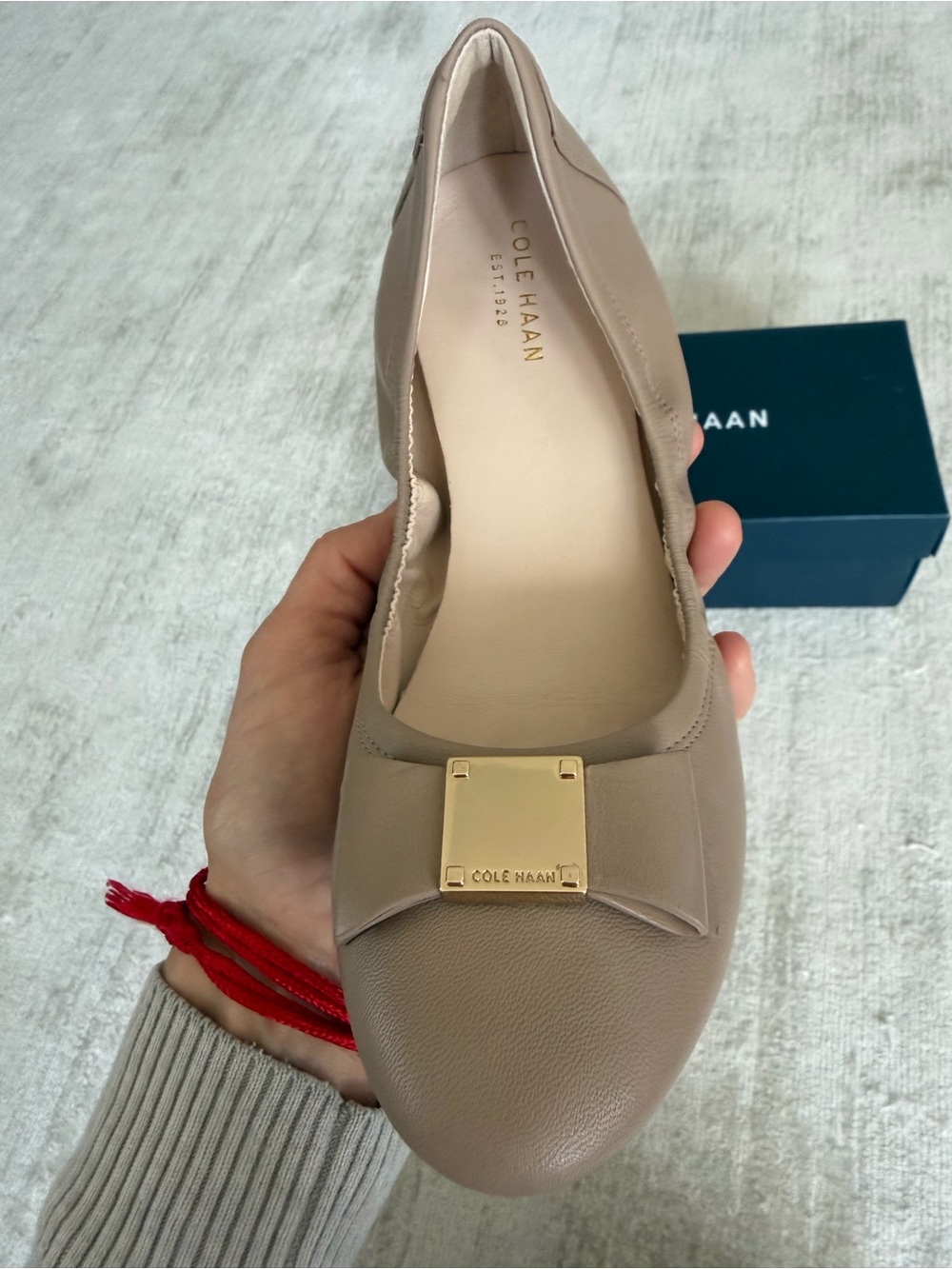 Cole Haan Tali Bow Ballet Flats – Maple Leather Size 7 – New with Box - Picture 5 of 10